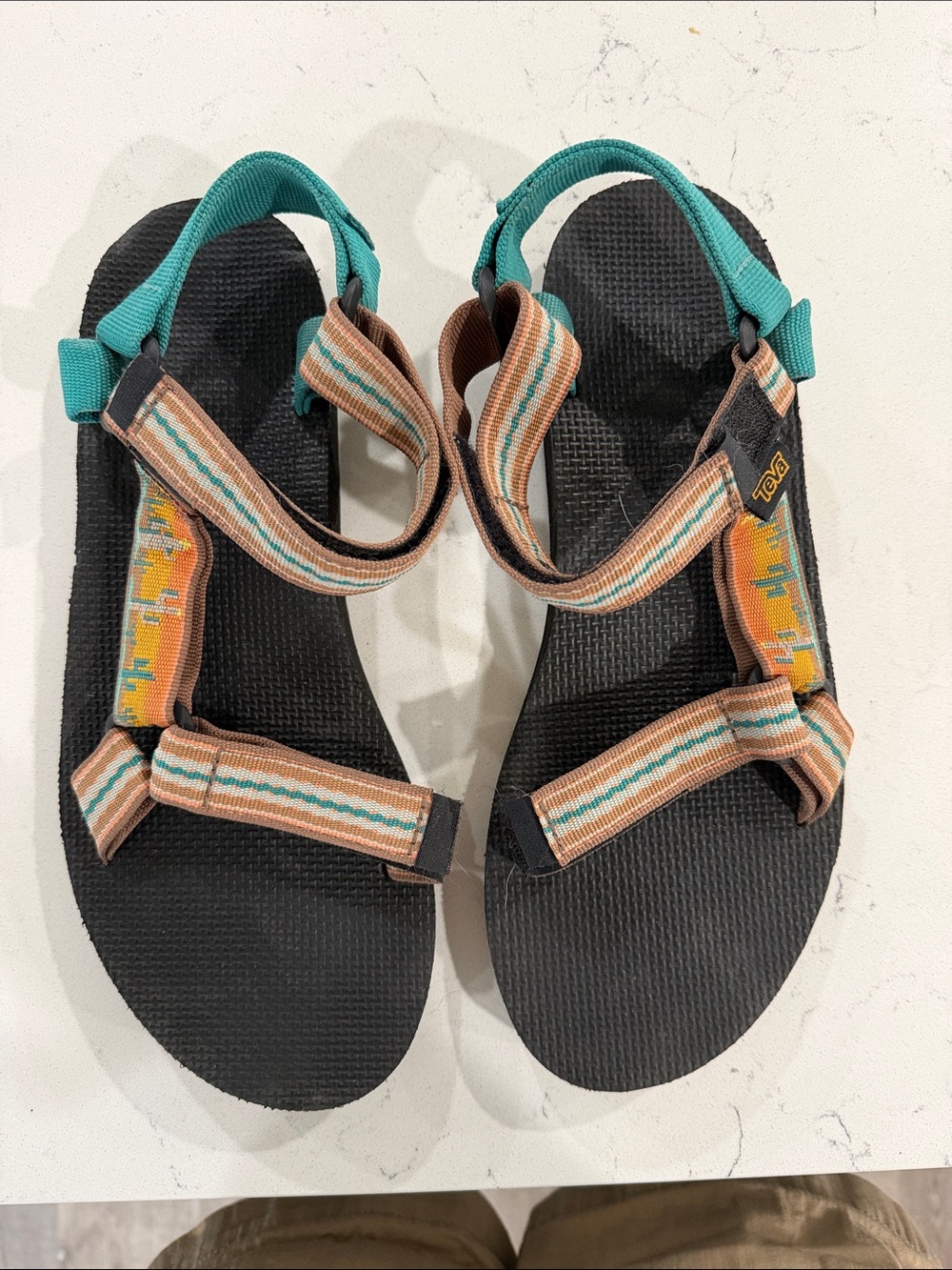 Teva Women’s Striped Brown & Teal Sport Sandals